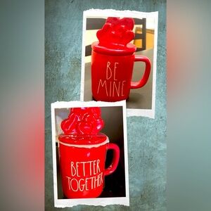 LOT - Love Is In The Air - Rae Duun Mugs with Heart Toppers